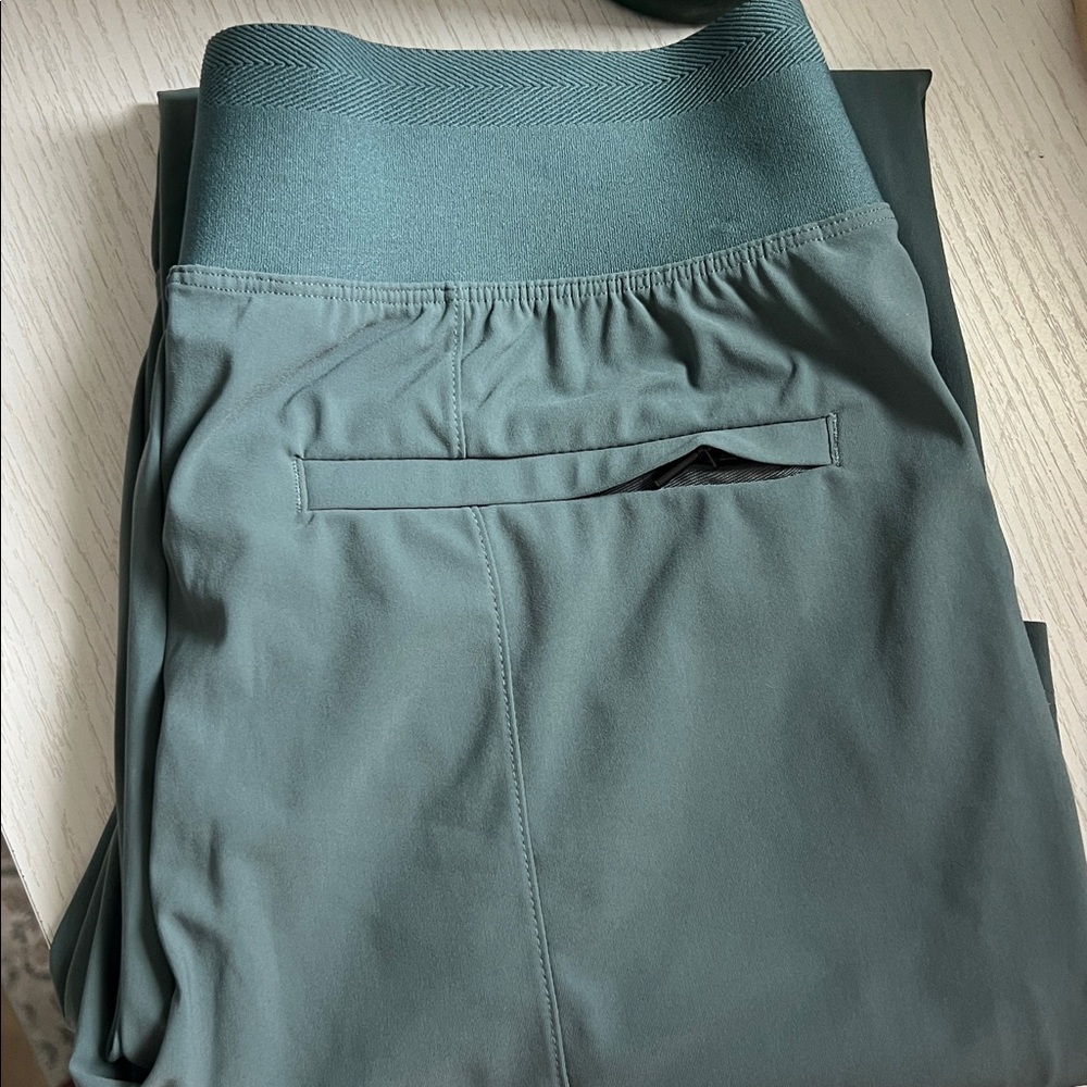 Athleta Cosmic Kick Flare Pull On Pocket Pants Dusty Blue Size 4 / Medium $128 - Picture 5 of 7